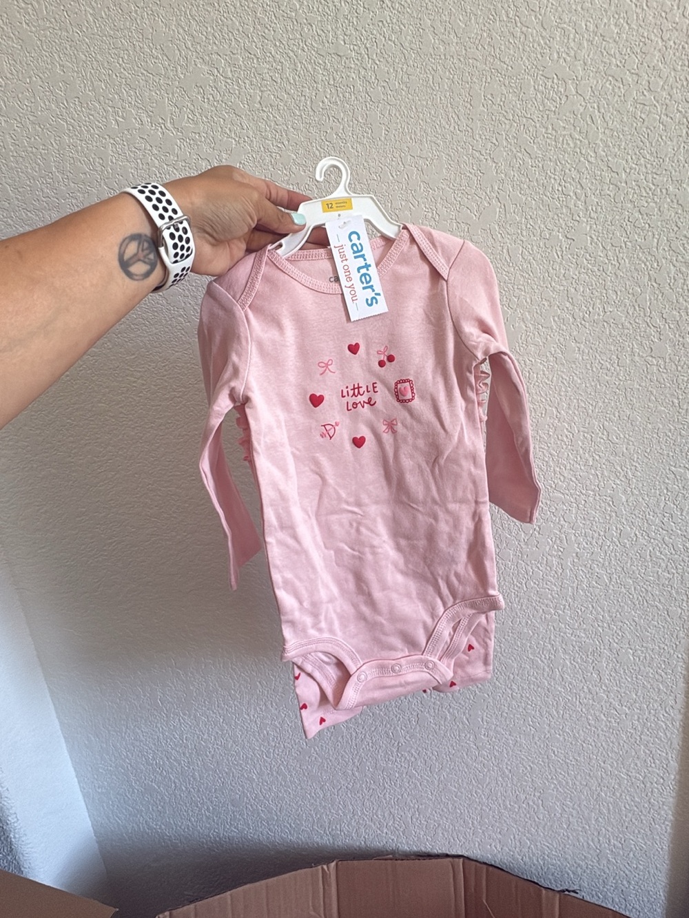 Carter's Pink Long-Sleeve 'Little Love' Baby One-Piece Bodysuit